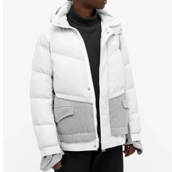 Men’s Nike X Sacai Puffer 800 Fill Down Coat Quilted Jacket Gray XXL NEW!